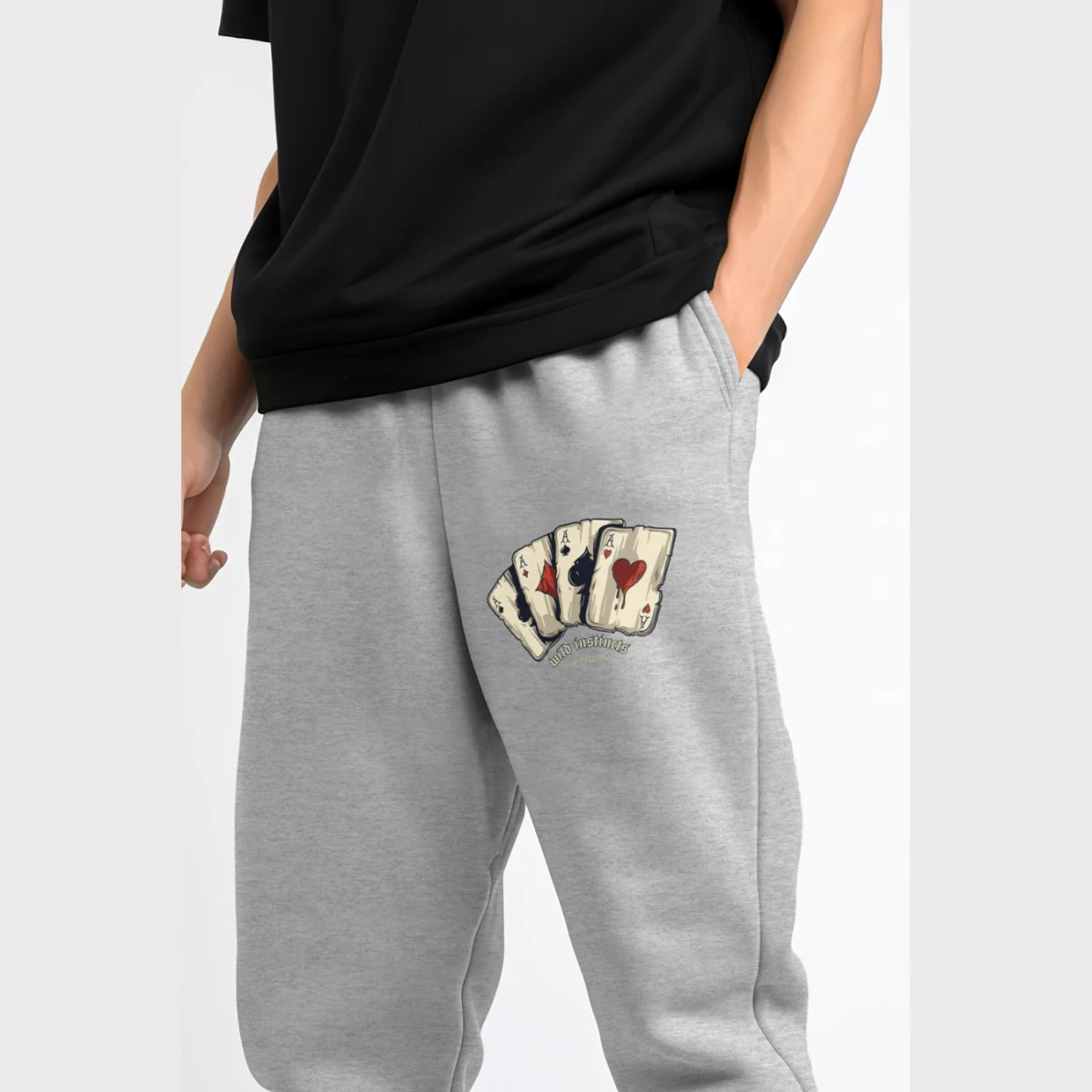 Tepláky Jogger , Barva Modrá, s Potiskem Wild Cards · záber 10