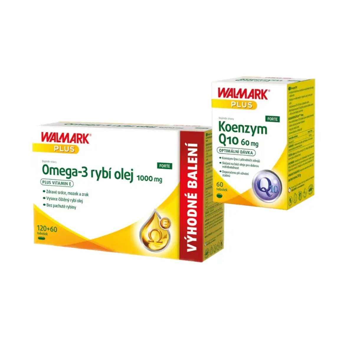 Walmark Omega-3 Forte 1000mg 120+60 tob. + Walmark Koenzym Q10 Forte 60mg 60 cps. · záber 1