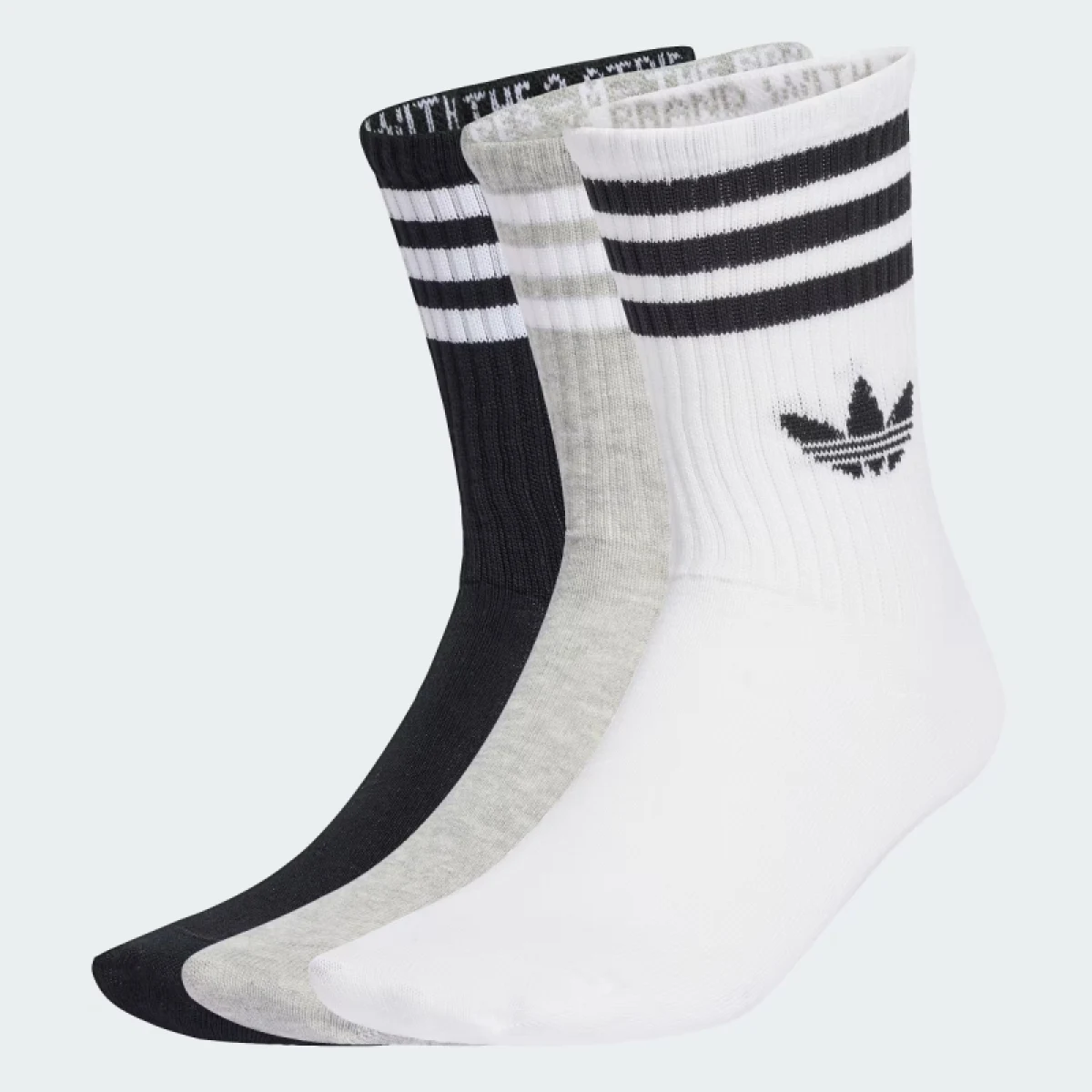 Ponožky ADIDAS ORIGINALS 3 PACK-CREW S WHITE MGREYH BLACK · záber 2