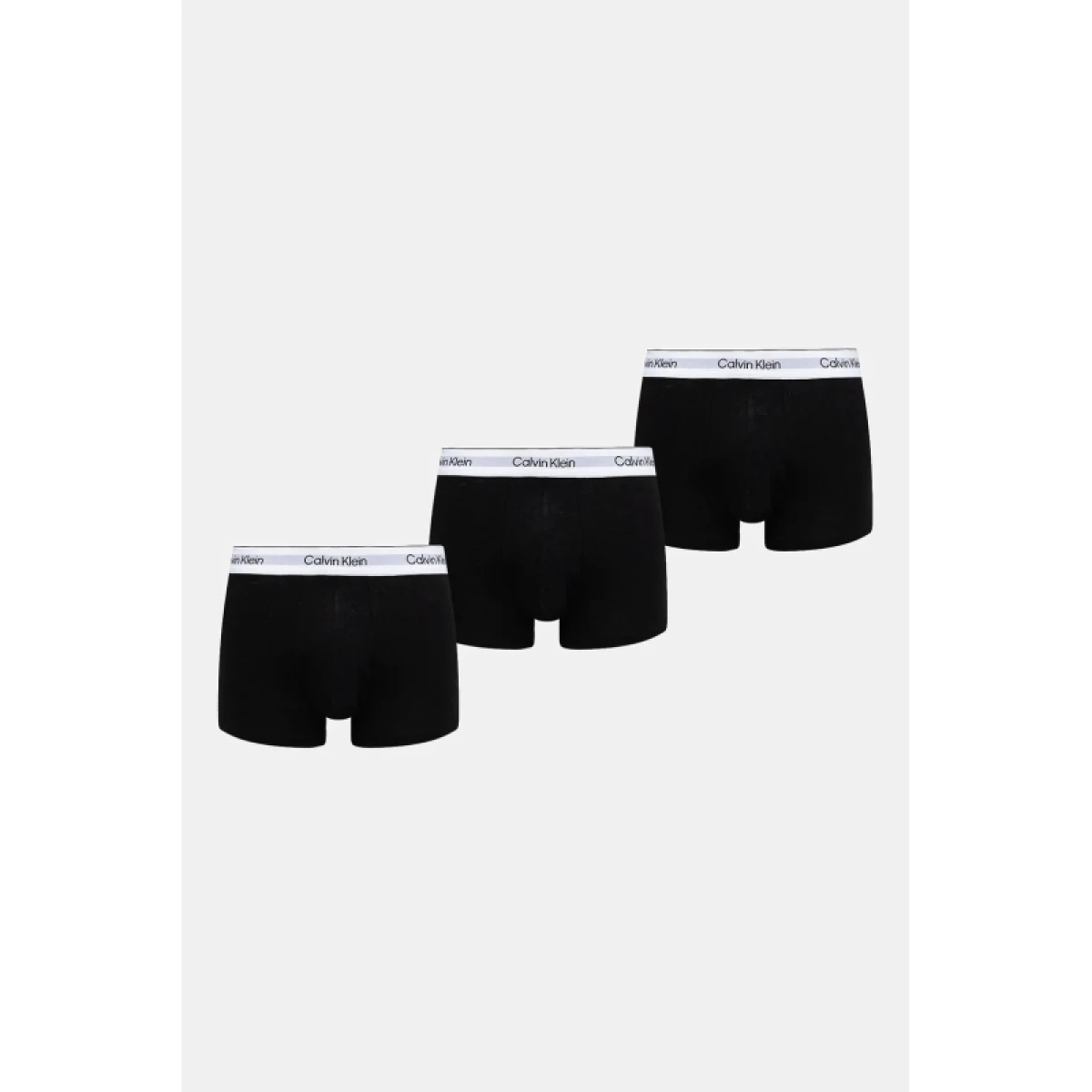 Pánské boxerky CALVIN KLEIN 3 Pack Trunks Icon Cotton Stretch turf logo split stripe srout green · záber 3