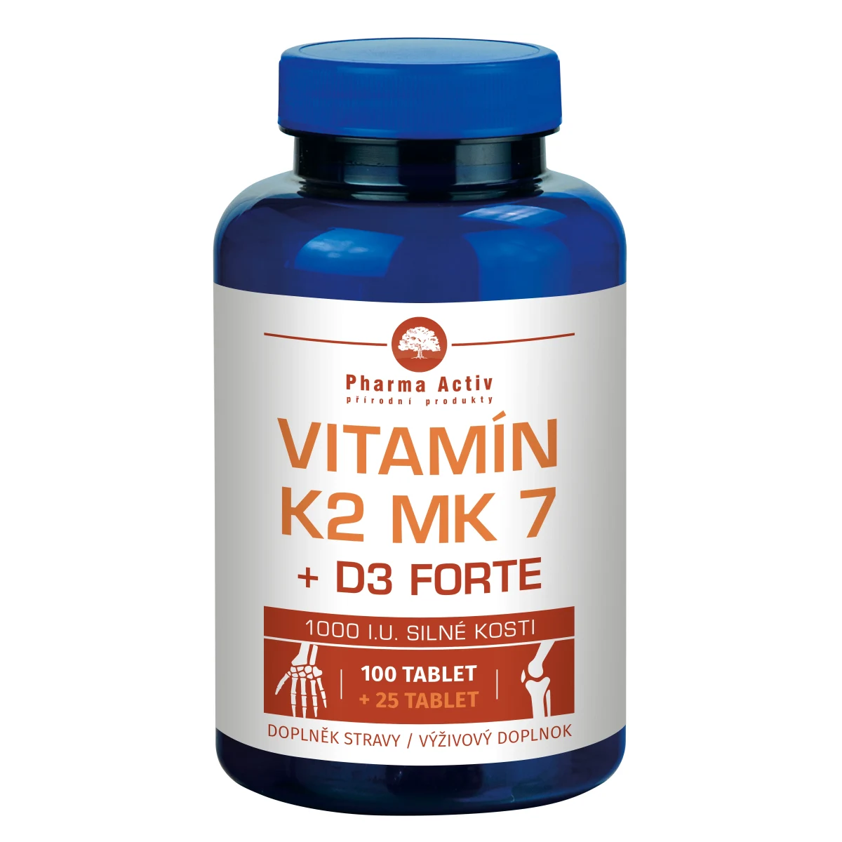 Pharma Activ Vitamín K2 MK 7 + D3 Forte 125 tablet · záber 1