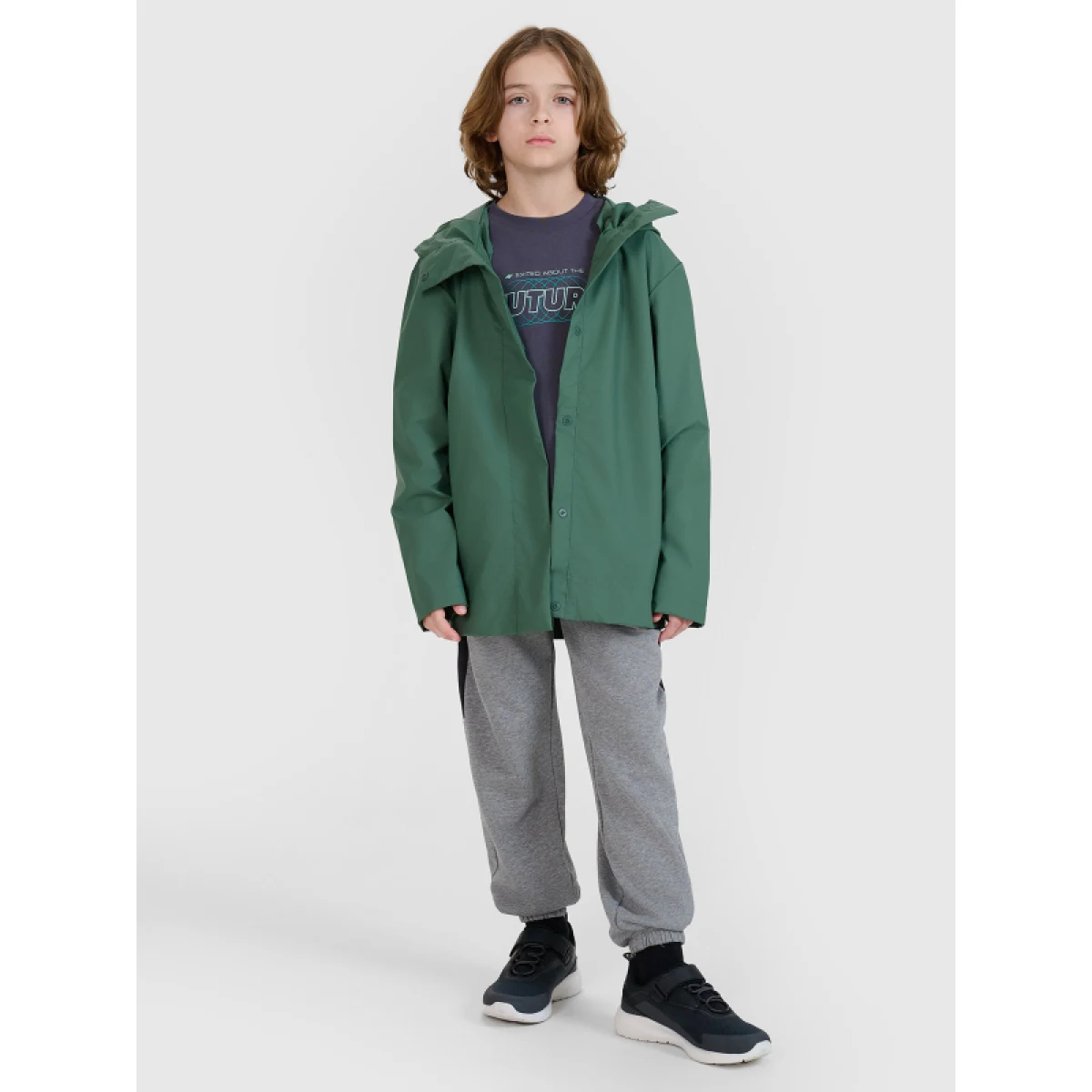 Chlapecká nepromokavá bunda 4F JUNIOR JACKET-JWSS25TJACU213-41S-GREEN · záber 5