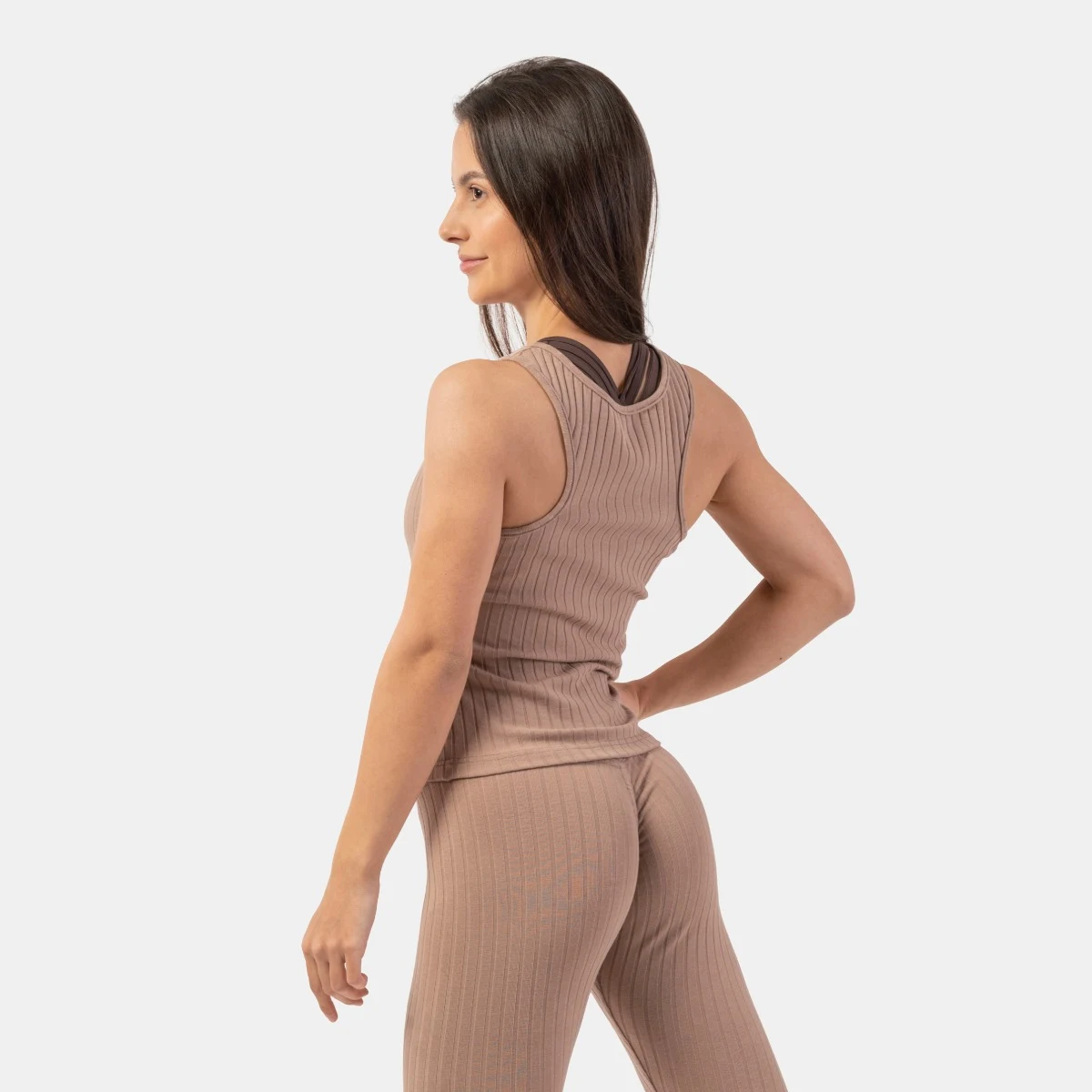 NEBBIA Dámské tílko Tank Top Ribbed Organic Cotton Brown · záber 2