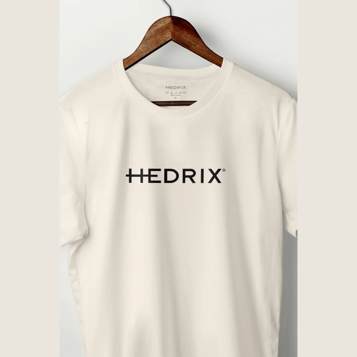Tričko, Barva Ekru, s Potiskem Hedrix Logo · záber 2