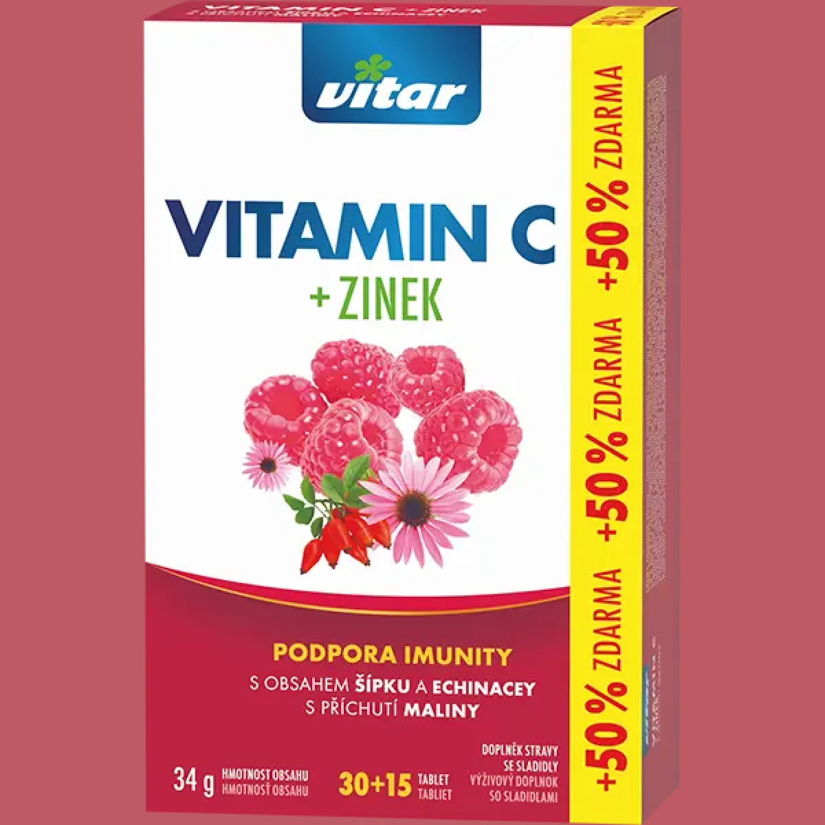 Revital Vitamin C + zinek+echinacea+šípek 45 tablet · záber 1