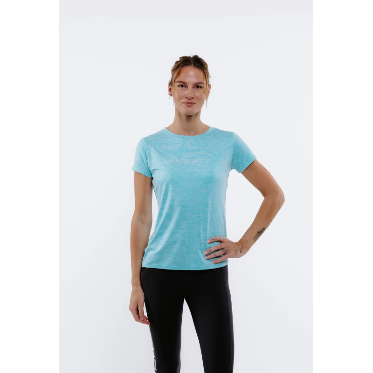 Dámské turistické tričko s krátkým rukávem EVERETT TecaShirt W blue melange · záber 5