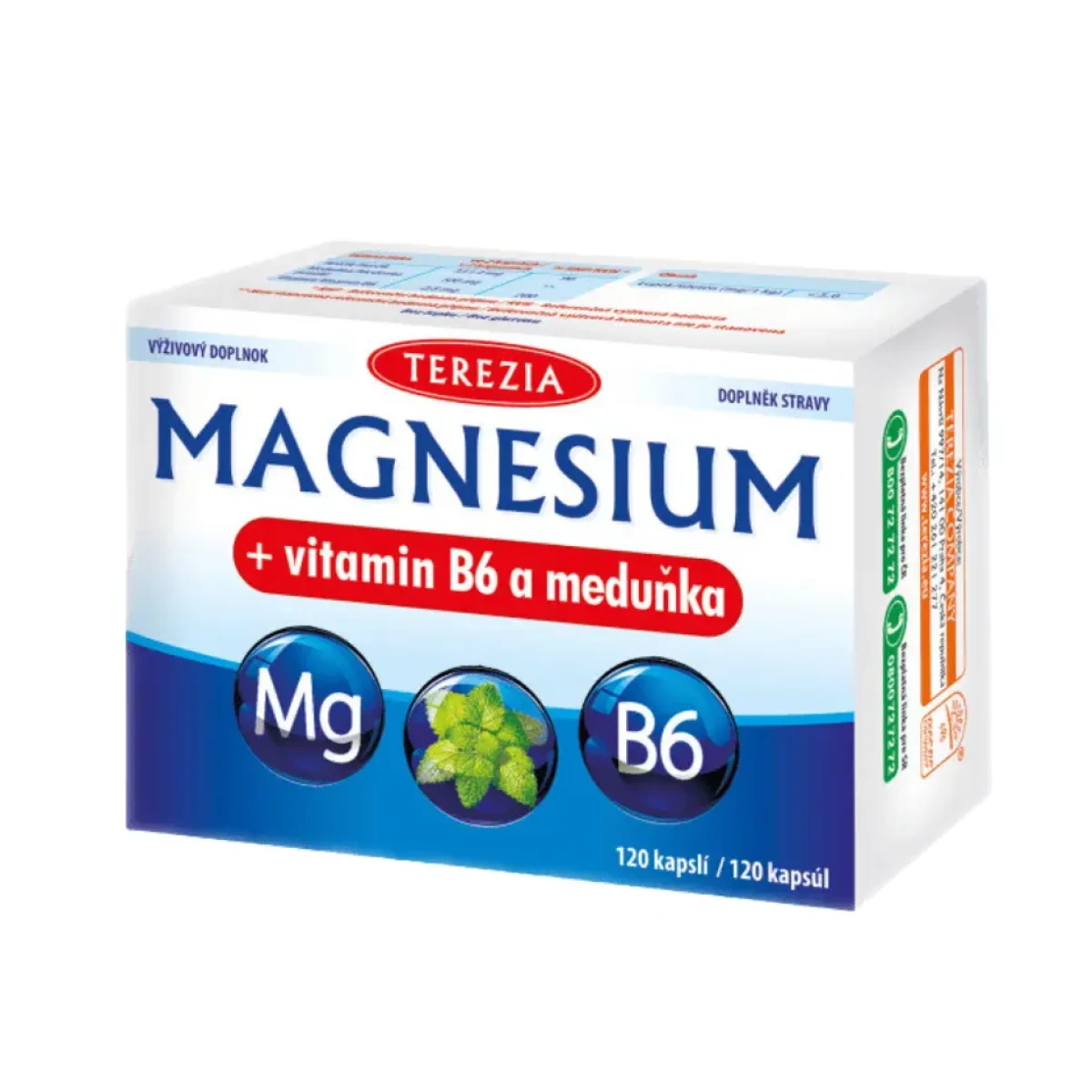 Terezia Magnesium+vitamin B6 a meduňka 120 kapslí · záber 1
