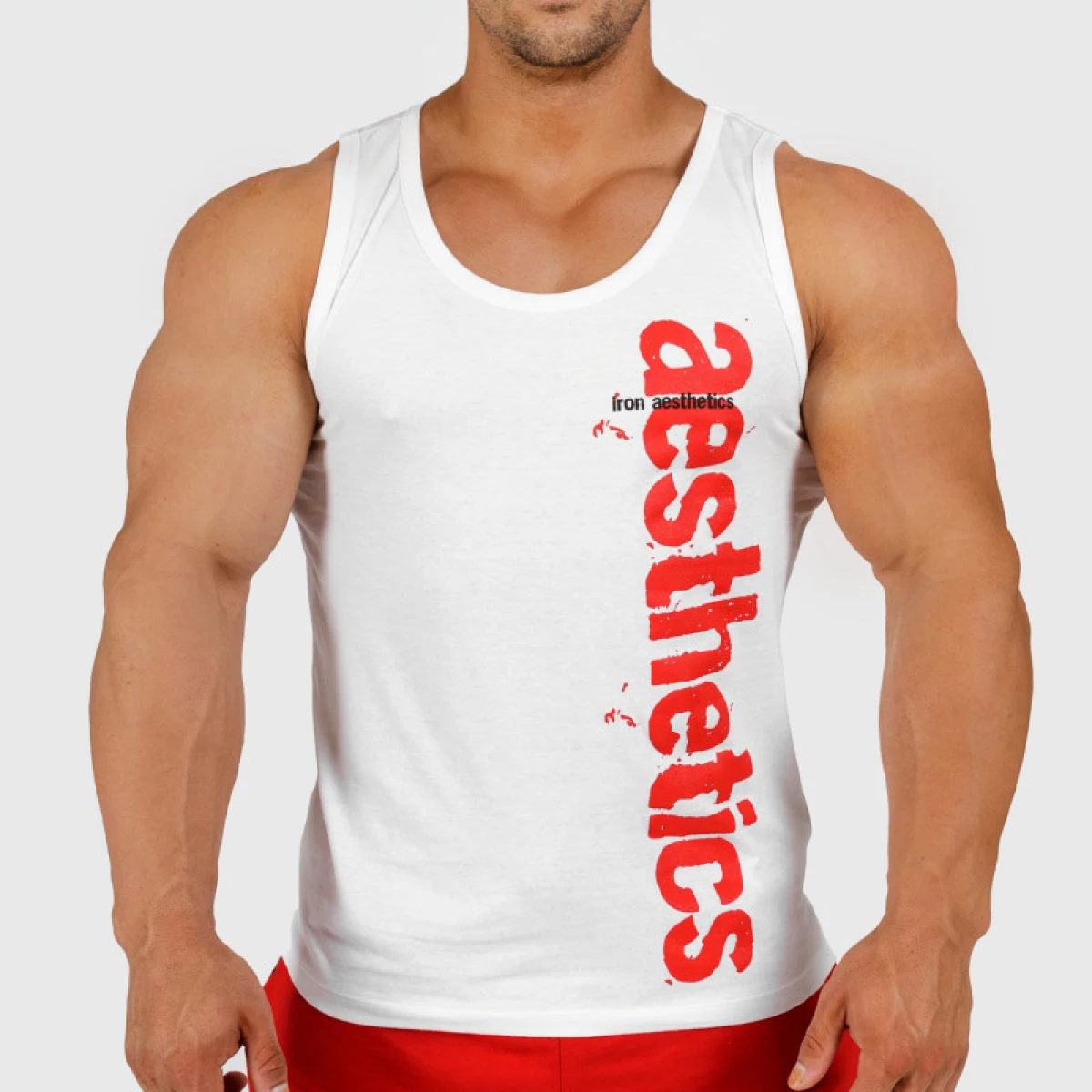 Pánské fitness tílko Iron Aesthetics Cross, bílé · záber 5