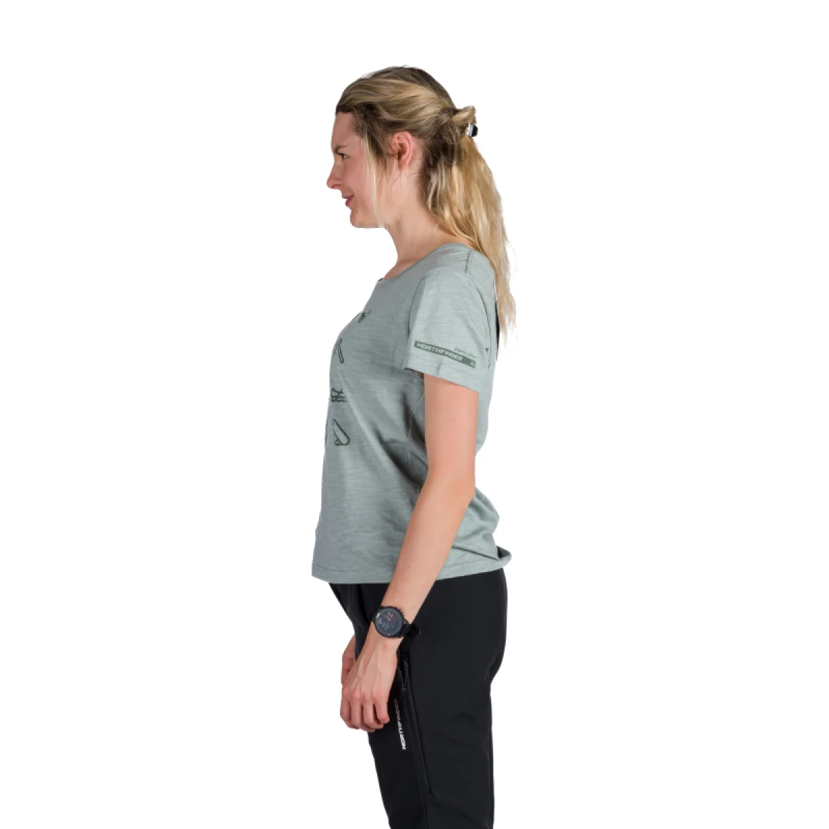 Dámské turistické tričko s krátkým rukávem NORTHFINDER CANDICE-333lightgreen · záber 2