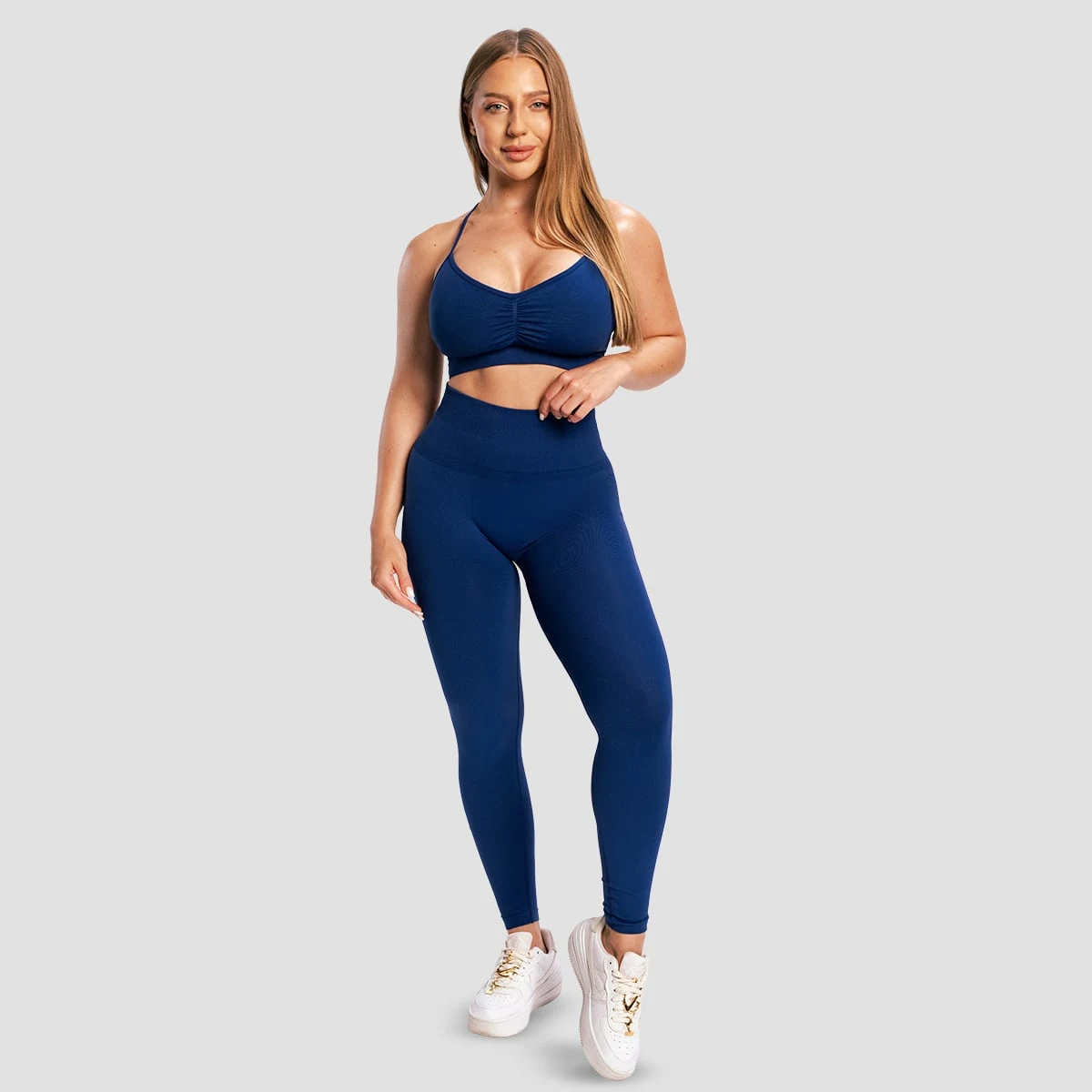 GymBeam Dámské bezešvé legíny Sculpt Navy - Velikost: S | Barva: modrá | Pohlavie: Dámské | Hmotnost: 0,191 kg | Balení: 70 · záber 5