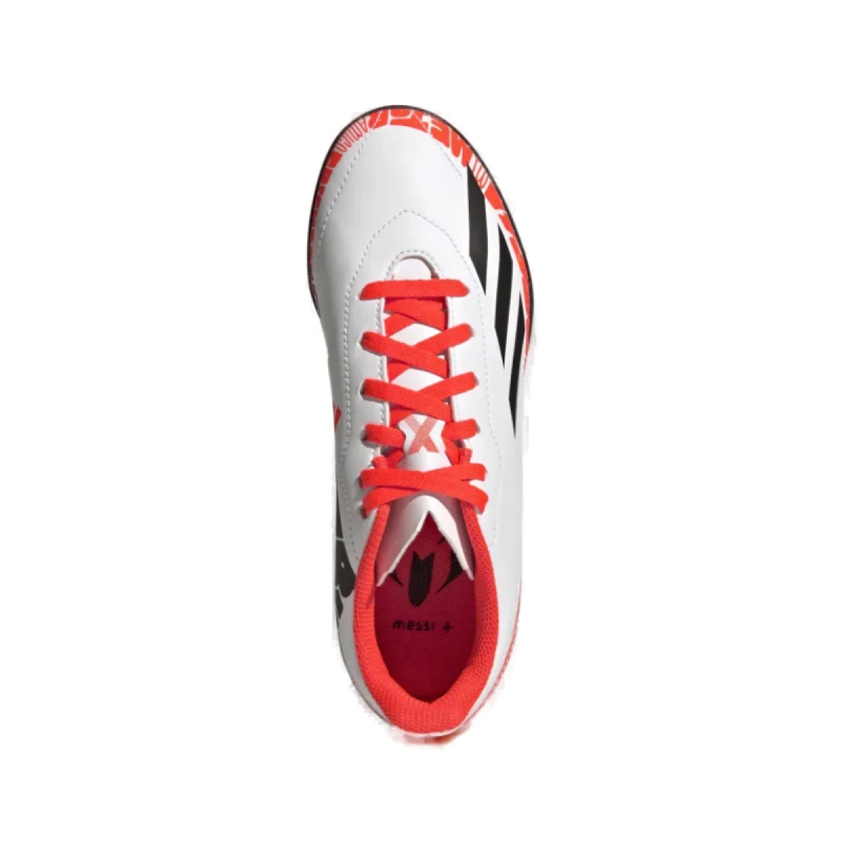 Juniorské fotbalové kopačky turfy ADIDAS X Speedportal Messi.4 Jr TF cloud white core black solar red · záber 4
