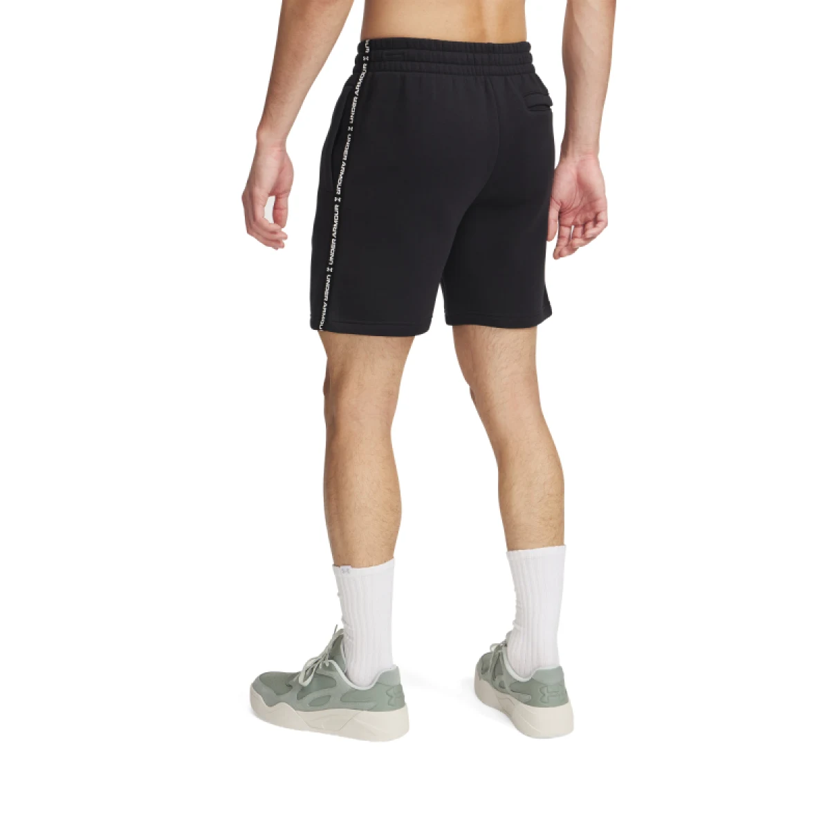 Pánské teplákové kraťasy UNDER ARMOUR UA Icon Fleece Short Taping-BLK · záber 4