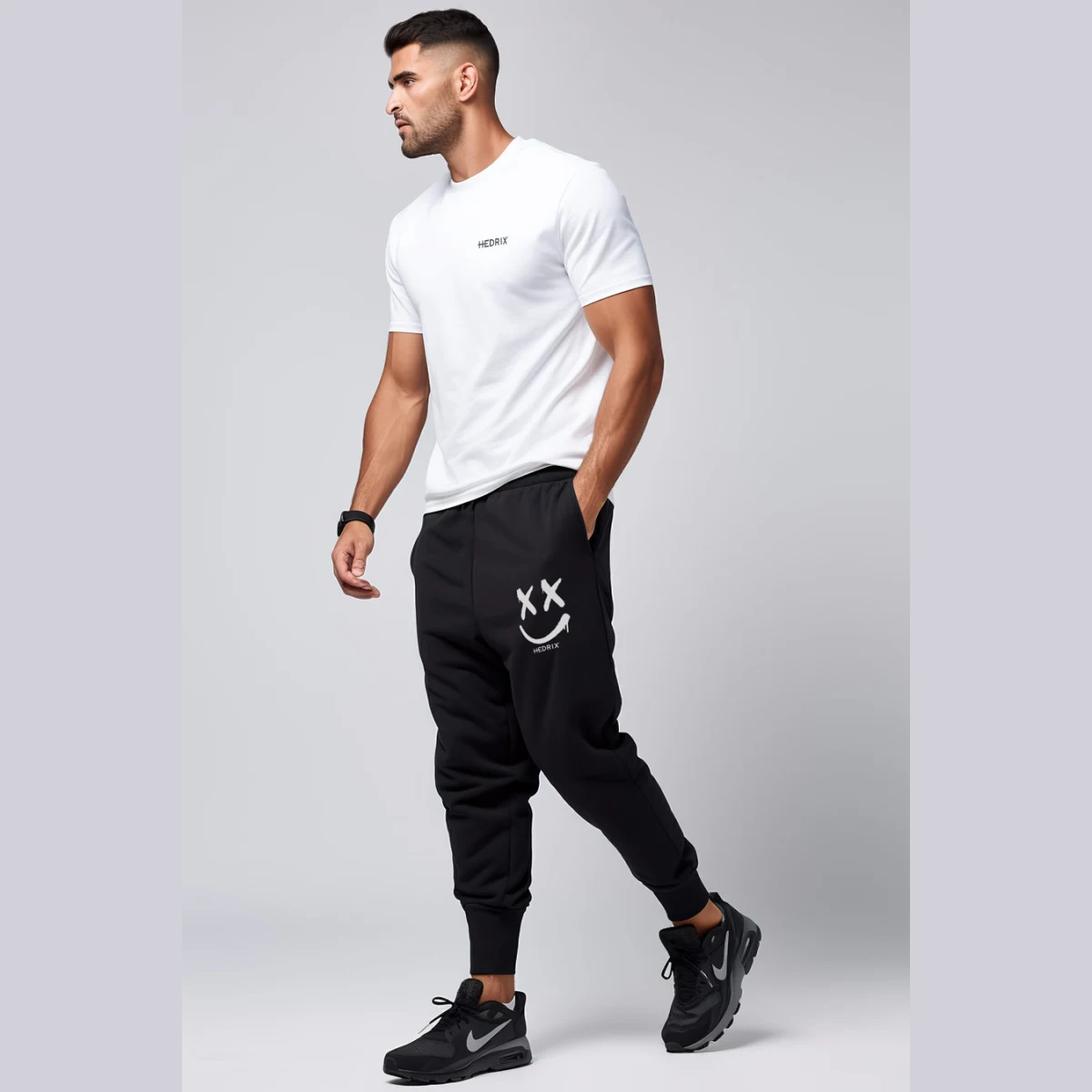 Tepláky Jogger , Barva Modrá, s Potiskem Graffiti Smiley · záber 5