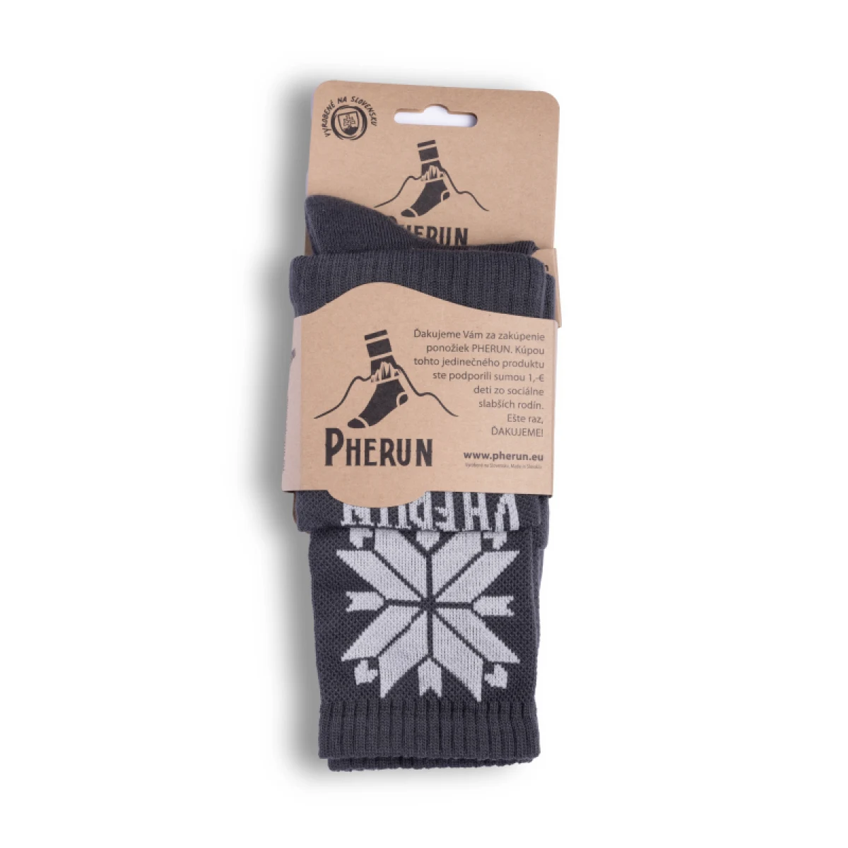 Turistické ponožky PHERUN Decent Black Retro · záber 2