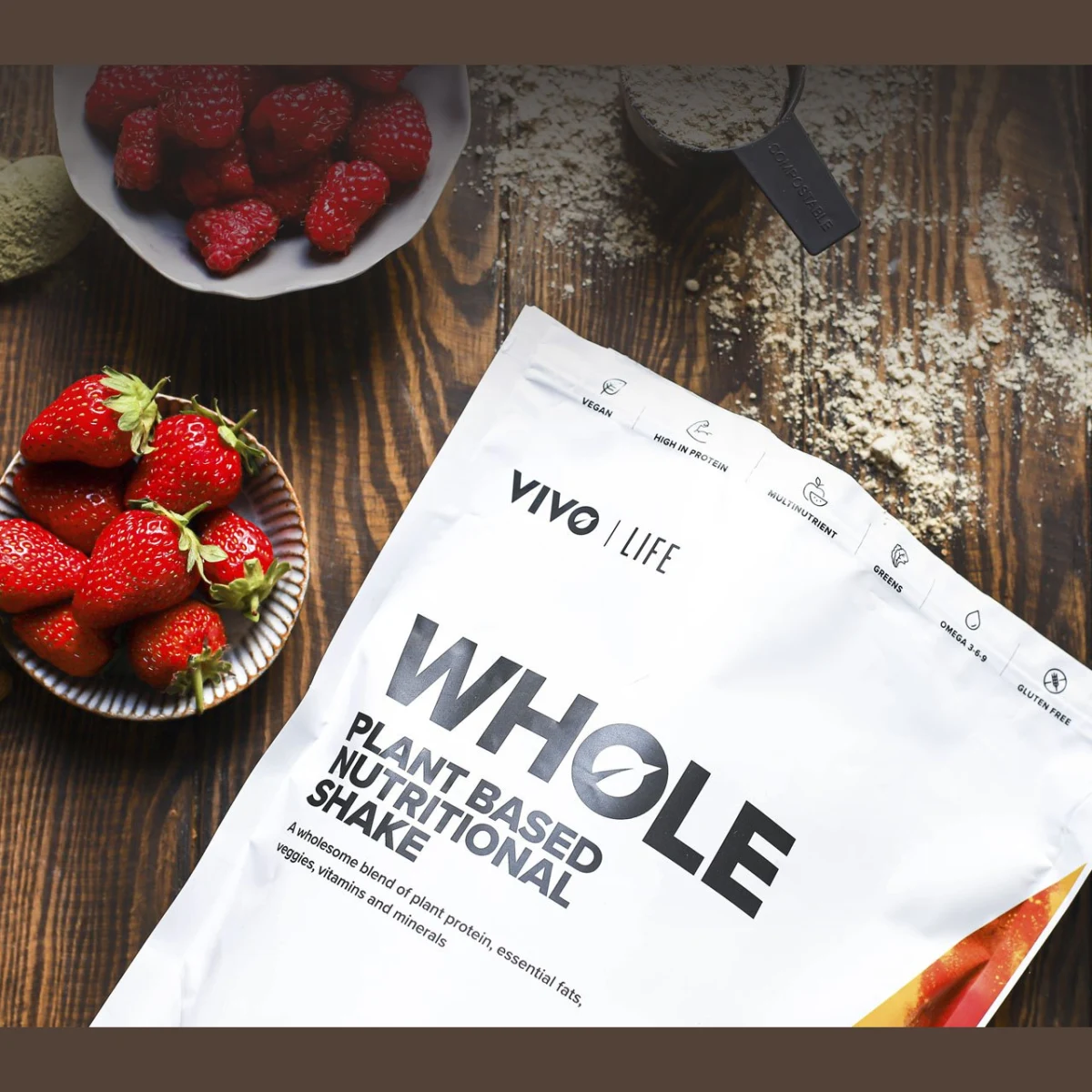 Vivo Life WHOLE MEAL Karamel biscuit - Nutričně kompletní VEGAN PROTEIN jídlo (1000 g) · záber 2