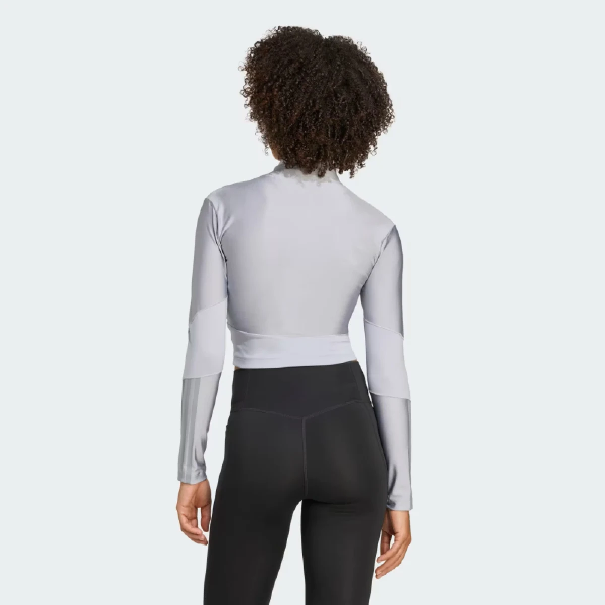 Dámská tréninková mikina se zipem ADIDAS HYG SHN TRACK J HALSIL GREY · záber 3