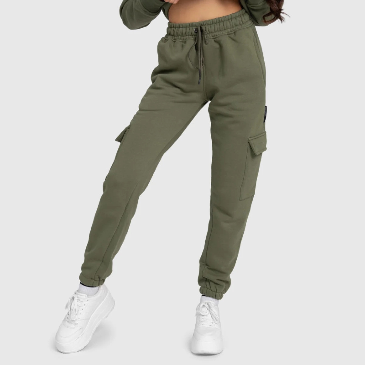 Dámské tepláky Iron Aesthetics Cargo, zelené · záber 3