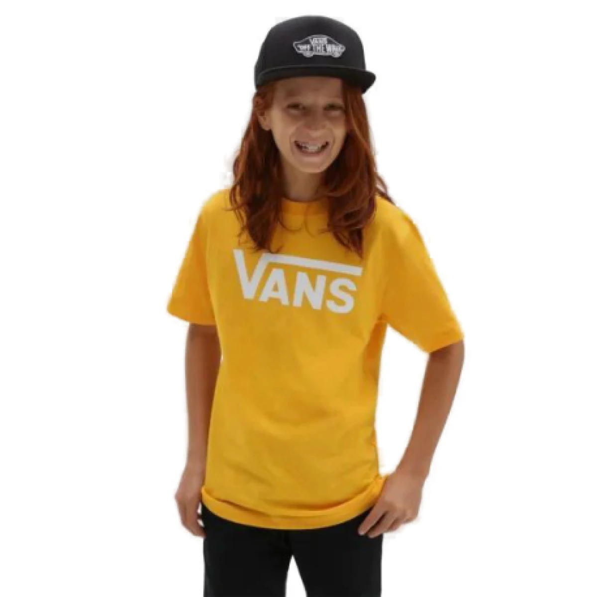 Chlapecké tričko s krátkým rukávem VANS BY CLASSIC BOYS-OLD GOLD-WHITE · záber 1
