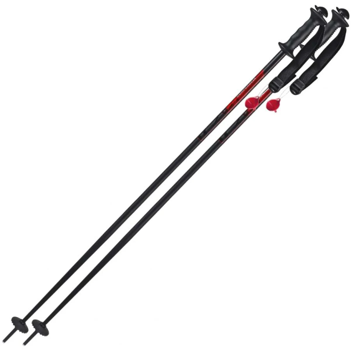Komperdell Alpine lyžařská hůl s kapsičkou, lyžařská hůl, černá/červená · záber 1