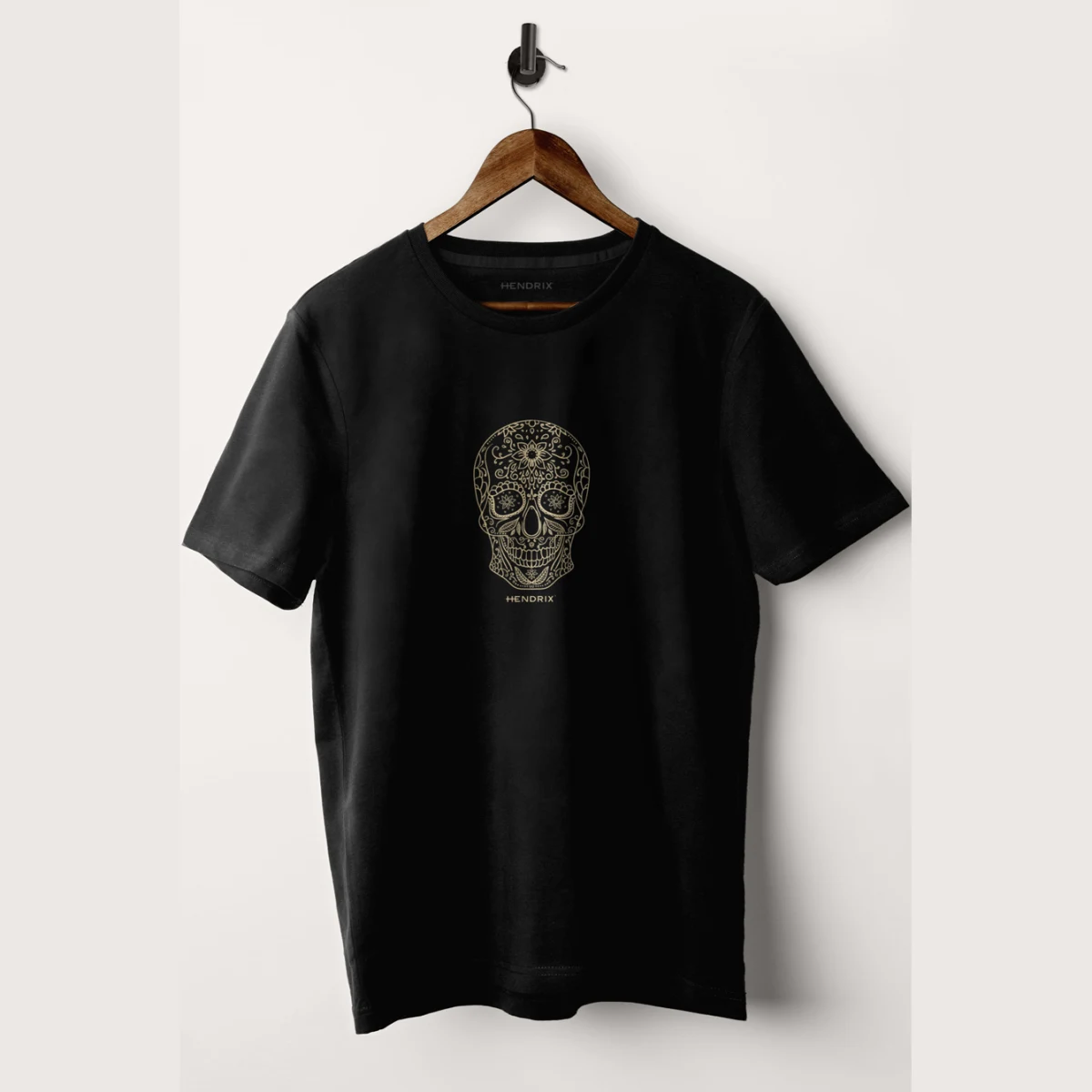 Tričko, Barva Černá, s Potiskem Mandala Skull · záber 5