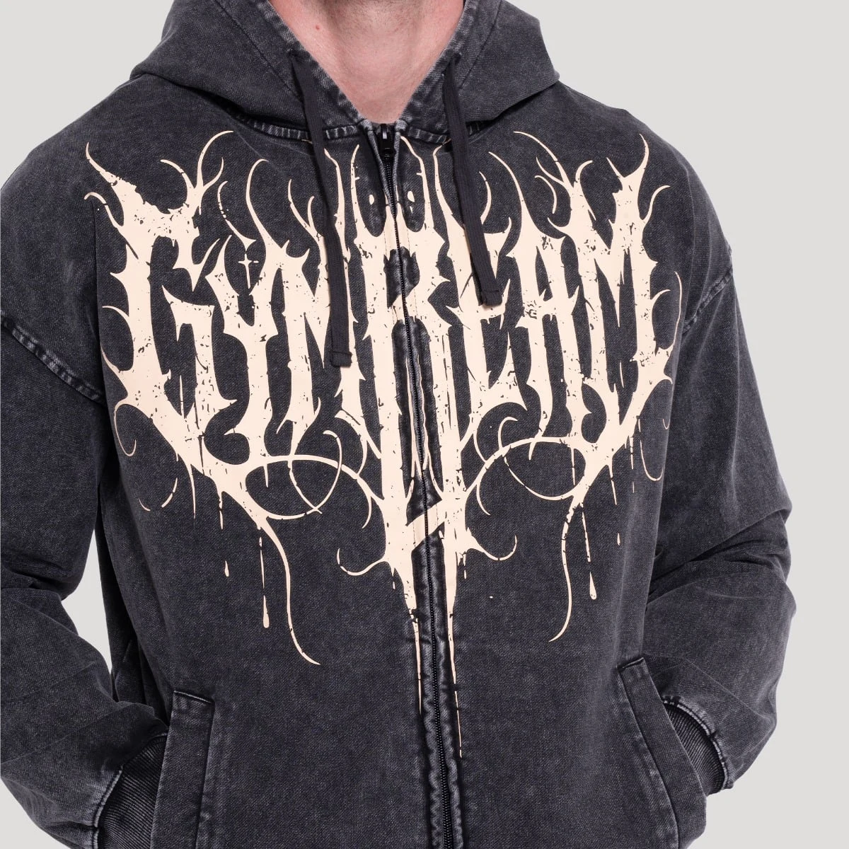 GymBeam Mikina Abyss Charcoal - Velikost: S | Barva: čierna | Hmotnost: 0,83 kg | Balení: 28 · záber 3
