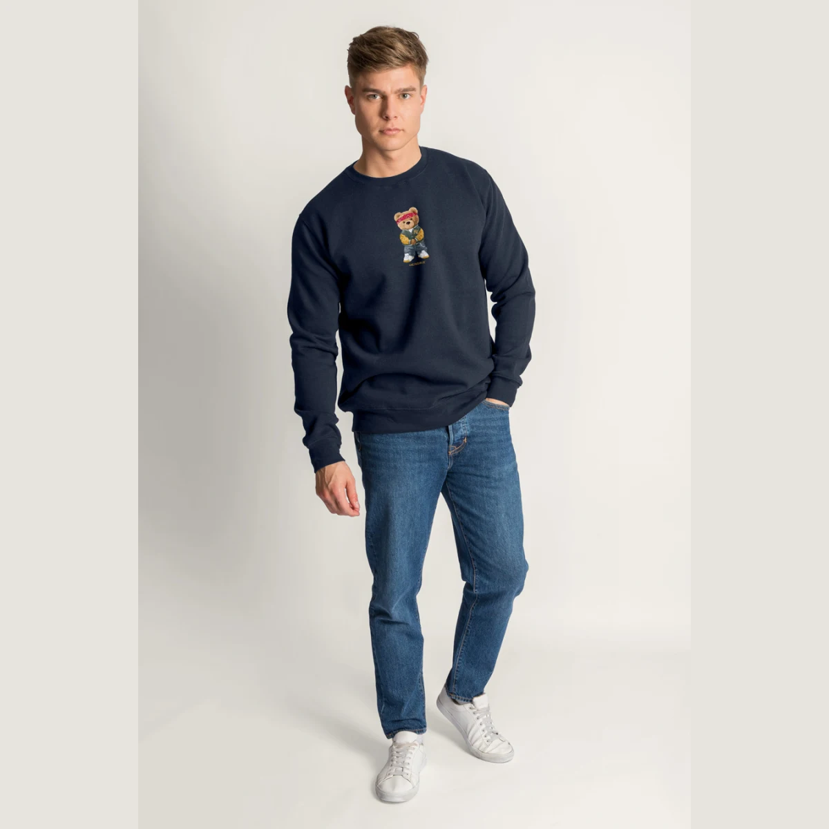 Mikina, Barva Bílá, s Potiskem Street Credit Teddy · záber 8