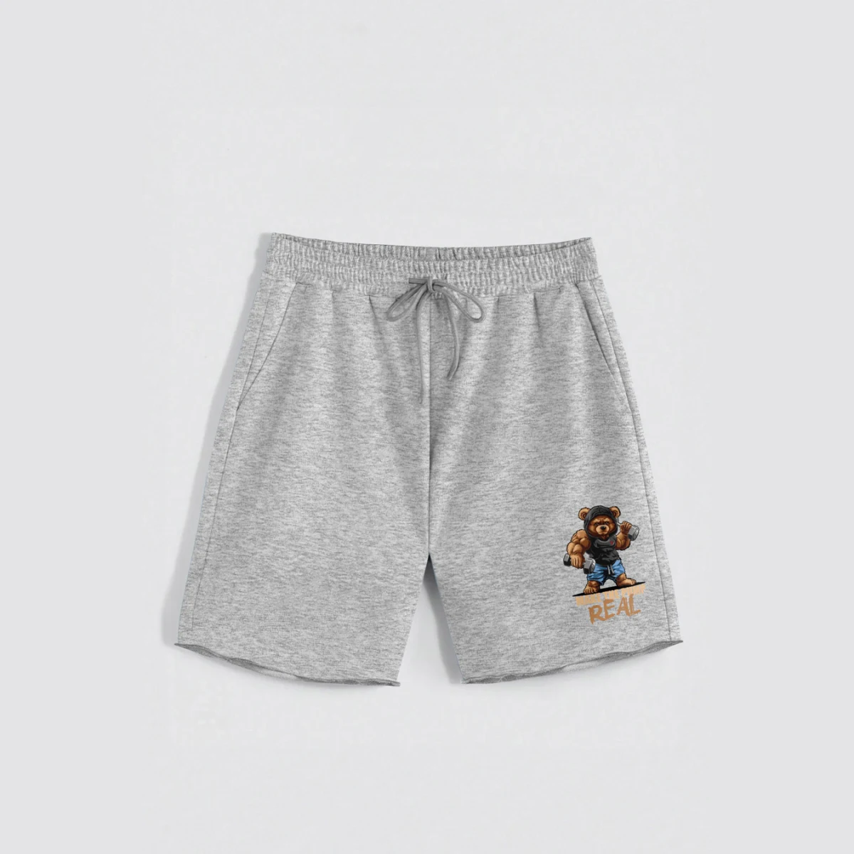Kraťasy, Barva Bilá, s Potiskem Hedrix Fitness Bear · záber 7
