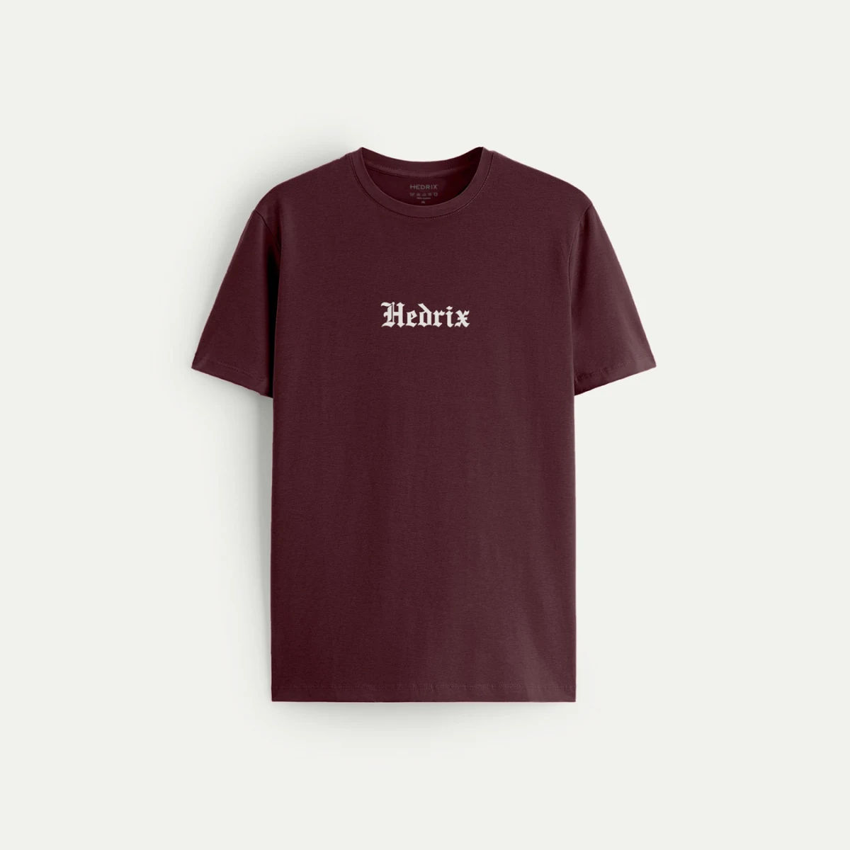 Tričko, Barva Bordó , s Potiskem Hedrix Retro · záber 1