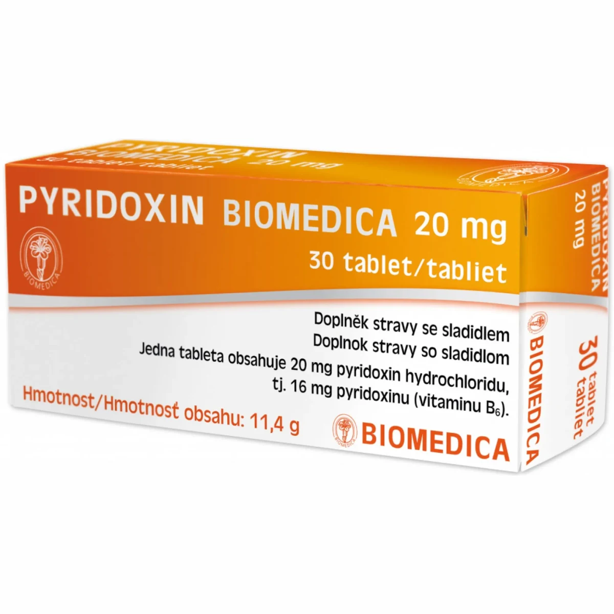 Biomedica Pyridoxin 20 mg 30 tablet · záber 1