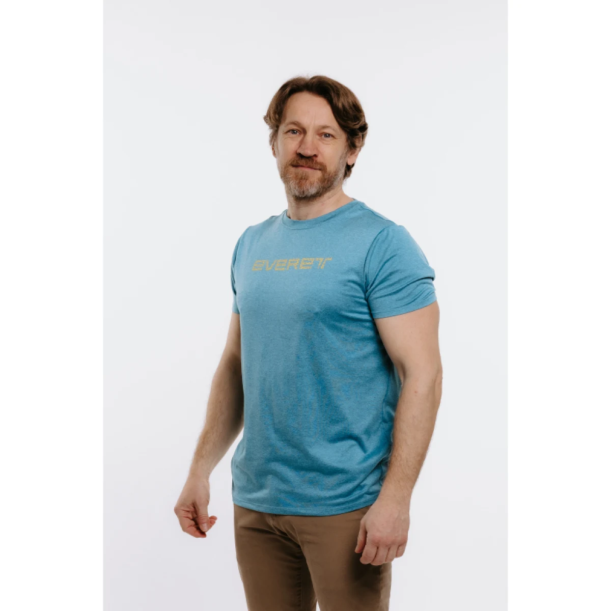 Pánské turistické tričko s krátkým rukávem EVERETT TecShirt M blue melange · záber 2