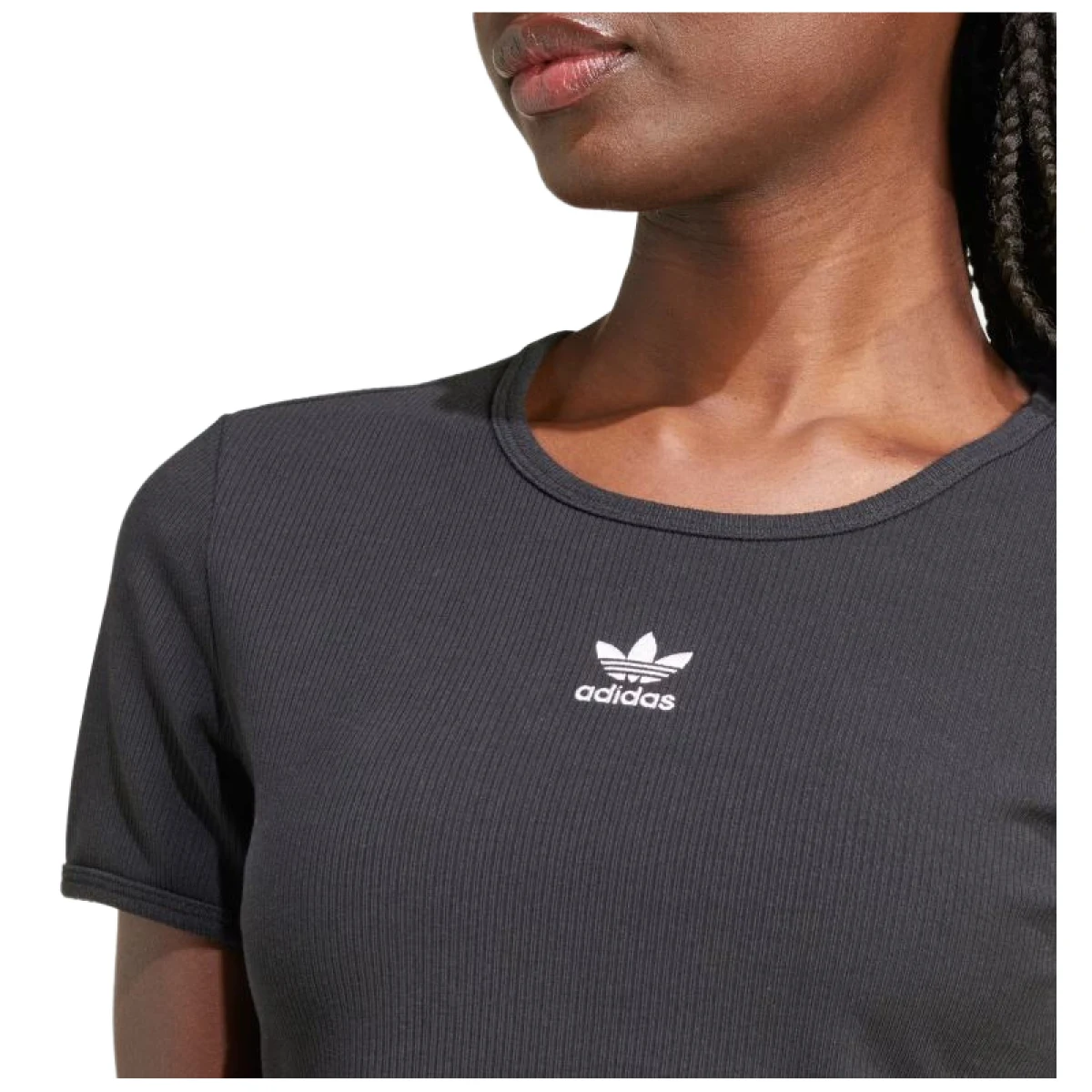 Dámské tričko s krátkým rukávem ADIDAS ORIGINALS ESS RIB TEE- WHITE · záber 3