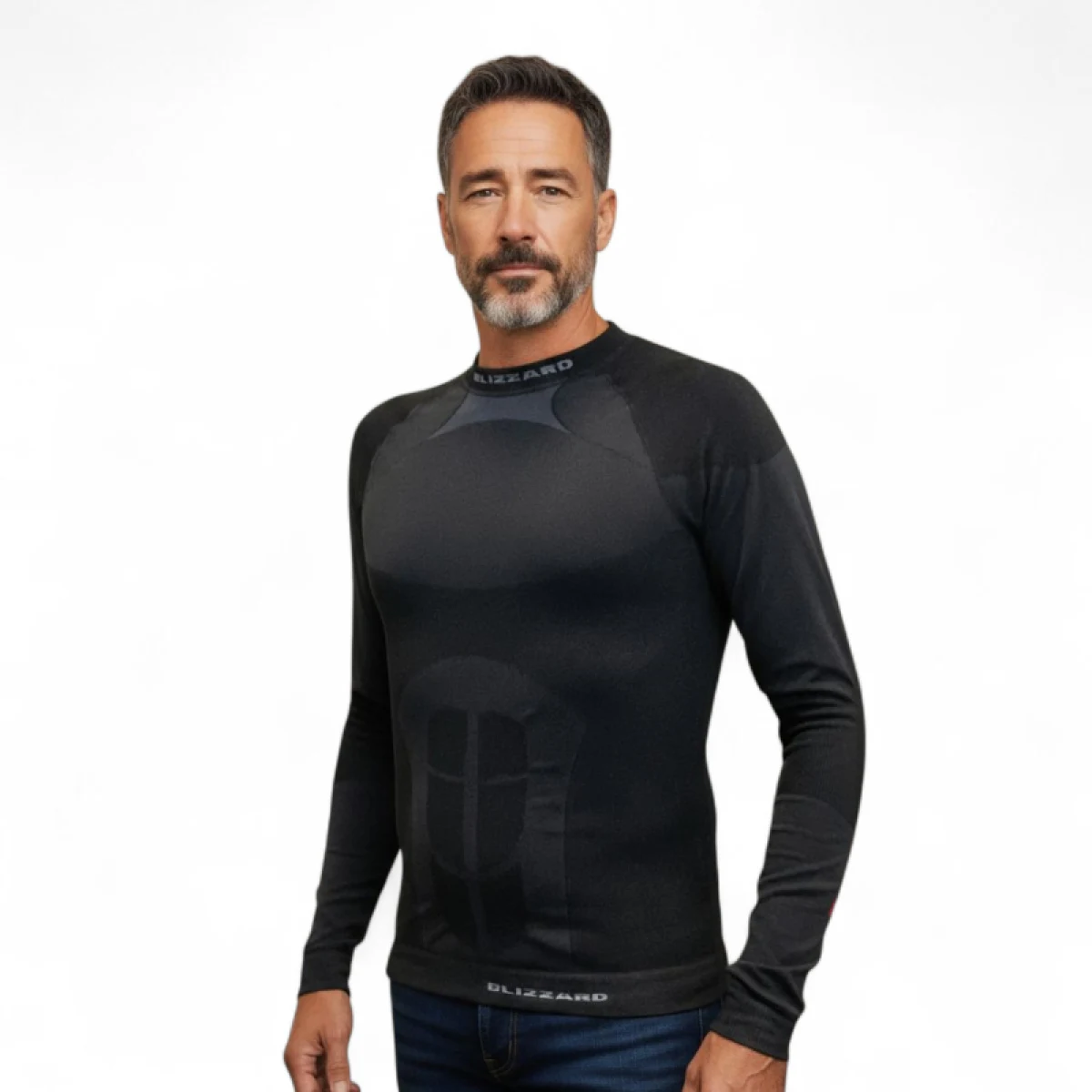 Pánské termo tričko s dlouhým rukávem BLIZZARD Essential mens long sleeve, anthracite · záber 2