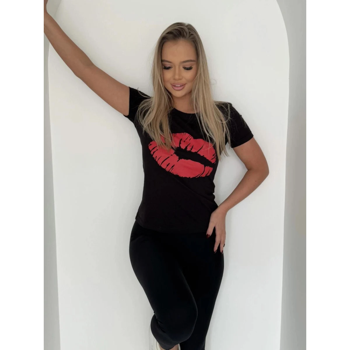 Dámské tričko s krátkým rukávem OMBRE T-shirt SLR098 black · záber 4