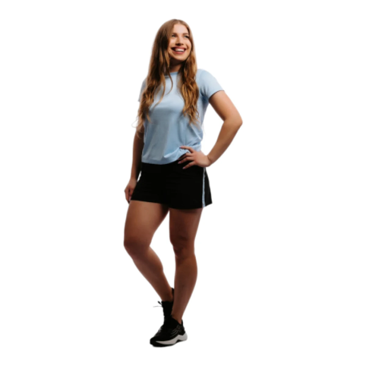 Dámské běžecké kraťasy ANTA Shorts-862225506-3-SS22_Q2-Basic Black Sky Blue · záber 1