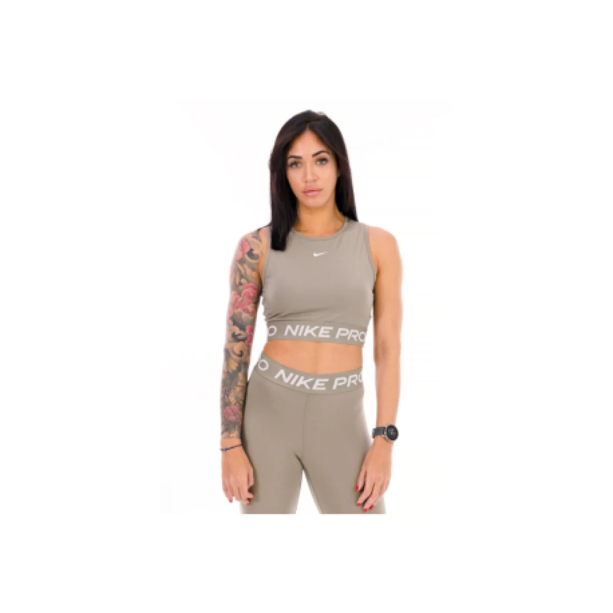 Dámské tréninkové tílko NIKE PRO DF 365 CROP TANK-320-Beige - Pohlaví: Dámské · záber 1