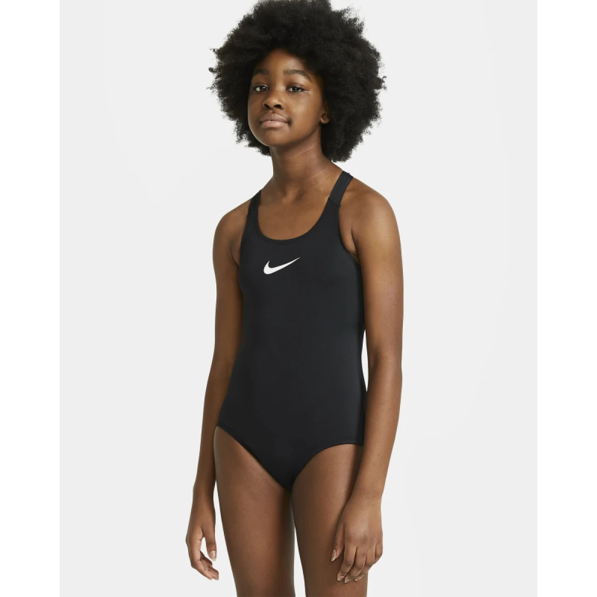 Dívčí plavecké jednodílné plavky NIKE SWIM RACERBACK ONE PIECE BLACK-BLACK · záber 2