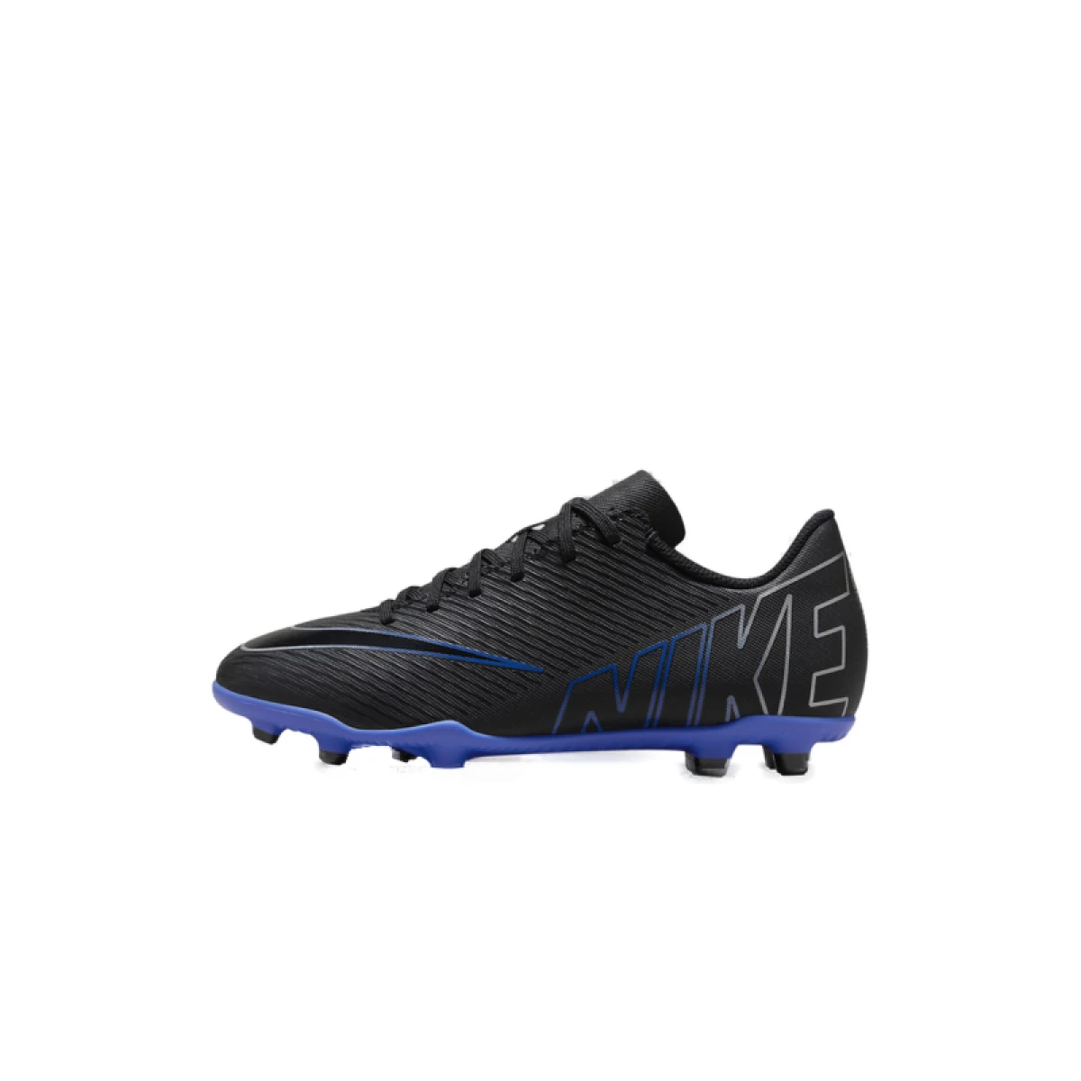 Chlapecké fotbalové kopačky outdoorové NIKE Mercurial Vapor 15 Club Jr FG black hyper royal chrome · záber 2