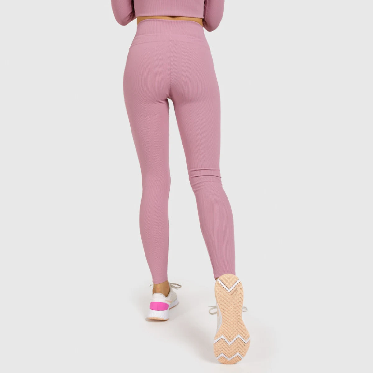 Dámské pásové legíny Iron Aesthetics Rib, dusty růžové · záber 5