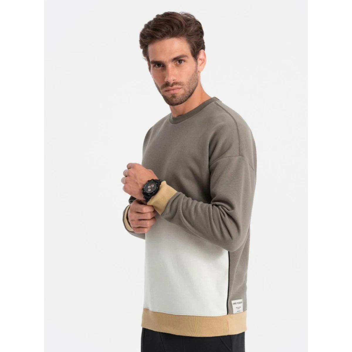 Pánská mikina OMBRE Sweatshirt B1673 V-7 dark brown · záber 4