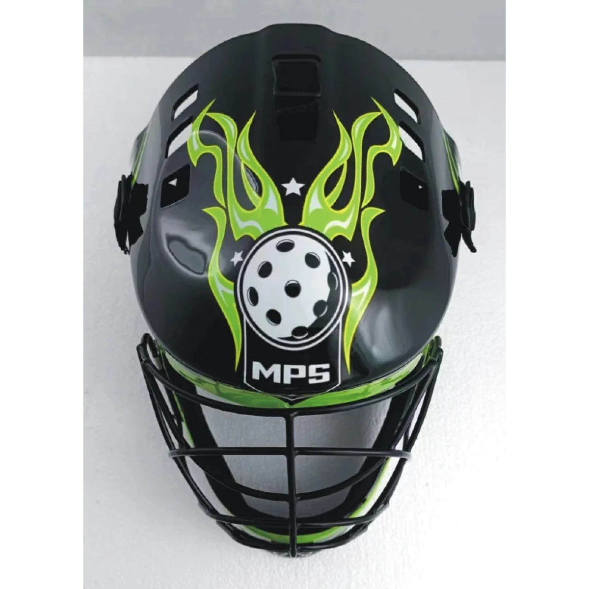 Florbalová helma MPS PRO FLAME - Black Green · záber 5