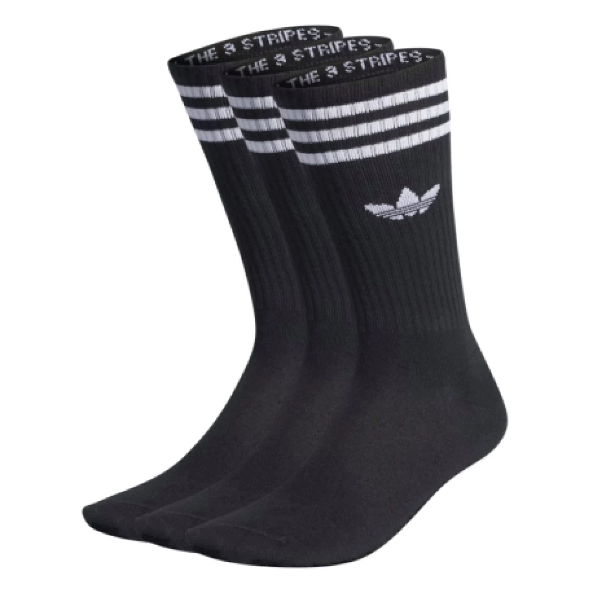 Ponožky ADIDAS ORIGINALS 3 PACK-SOLID CREW SOCK BLACK WHITE · záber 1