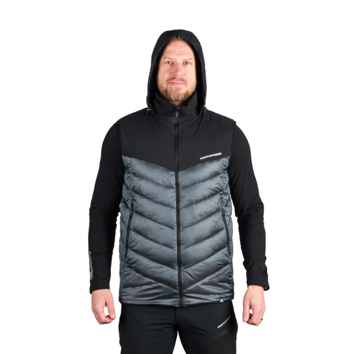 Pánská turistická vesta s kapucí NORTHFINDER JEDRICK-811darkblueblack · záber 3