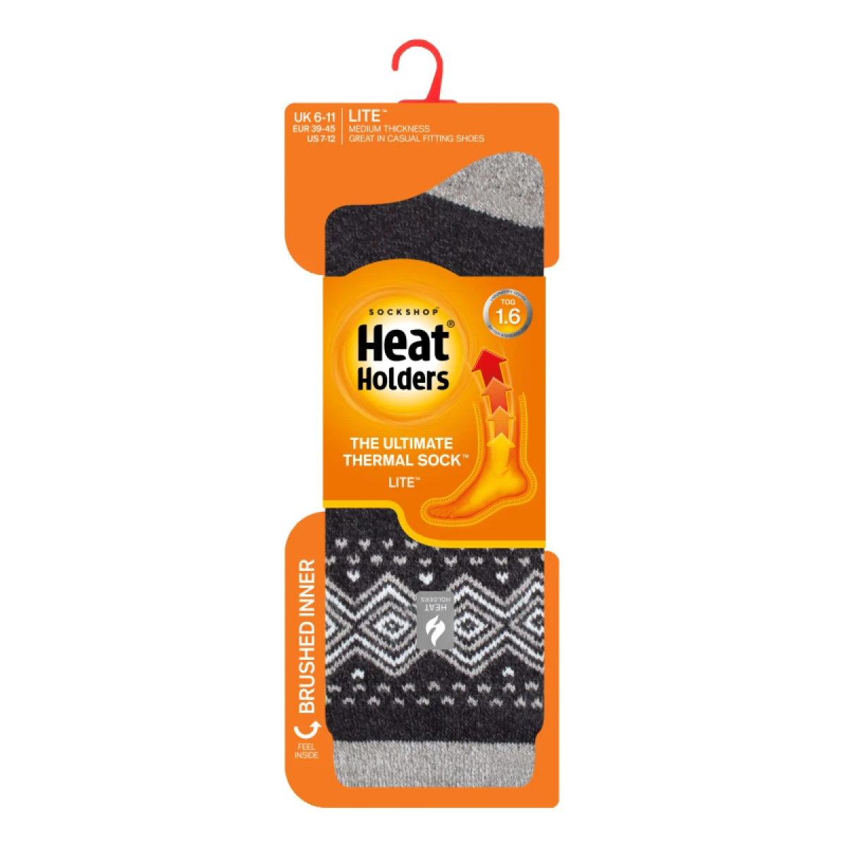 Pánské ponožky HEAT HOLDERS 1 PACK-MEN LITE VANCOUVER-CHARCOAL · záber 3