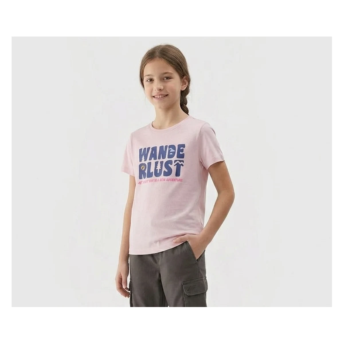 Dívčí tričko s krátkým rukávem 4F JUNIOR TSHIRT F2884-56S-LIGHT PINK · záber 2