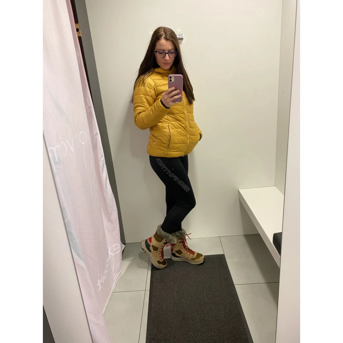 Dámská turistická bunda NORTHFINDER obojstranná bunda KYLEIGH-yellowblack · záber 4