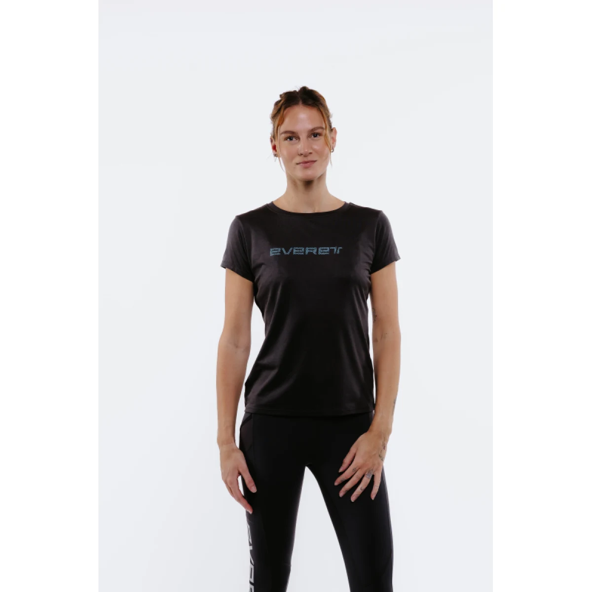 Dámské turistické tričko s krátkým rukávem EVERETT TecaShirt W antracit melange · záber 2