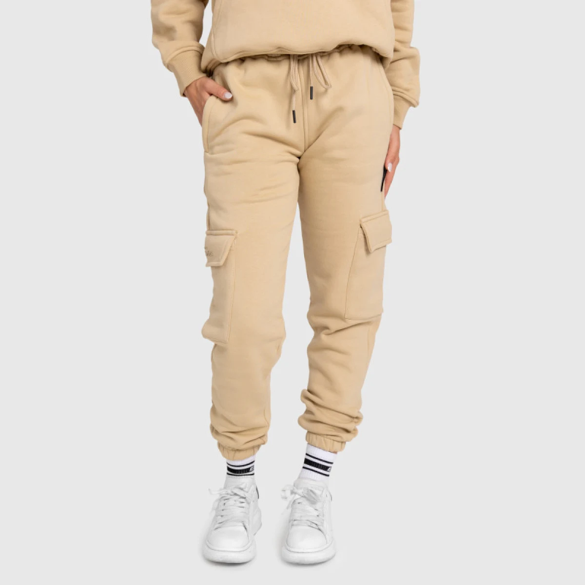 Dámské tepláky Iron Aesthetics Cargo, béžové · záber 5