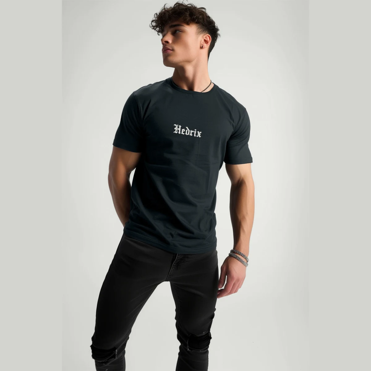 Tričko, Barva Železitě Šedá, s Potiskem Hedrix Retro · záber 4