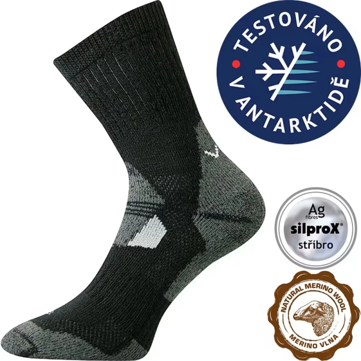 Turistické ponožky VOXX 1 PACK-Stabil CLIMAYARN-black · záber 2