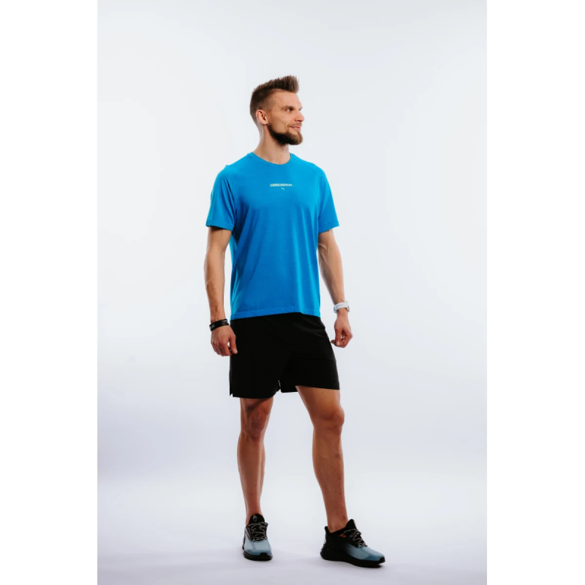 Pánské běžecké tričko s krátkým rukávem ANTA SS Tee-852225101-1-SS22_Q2-Moon Blue Heather · záber 3
